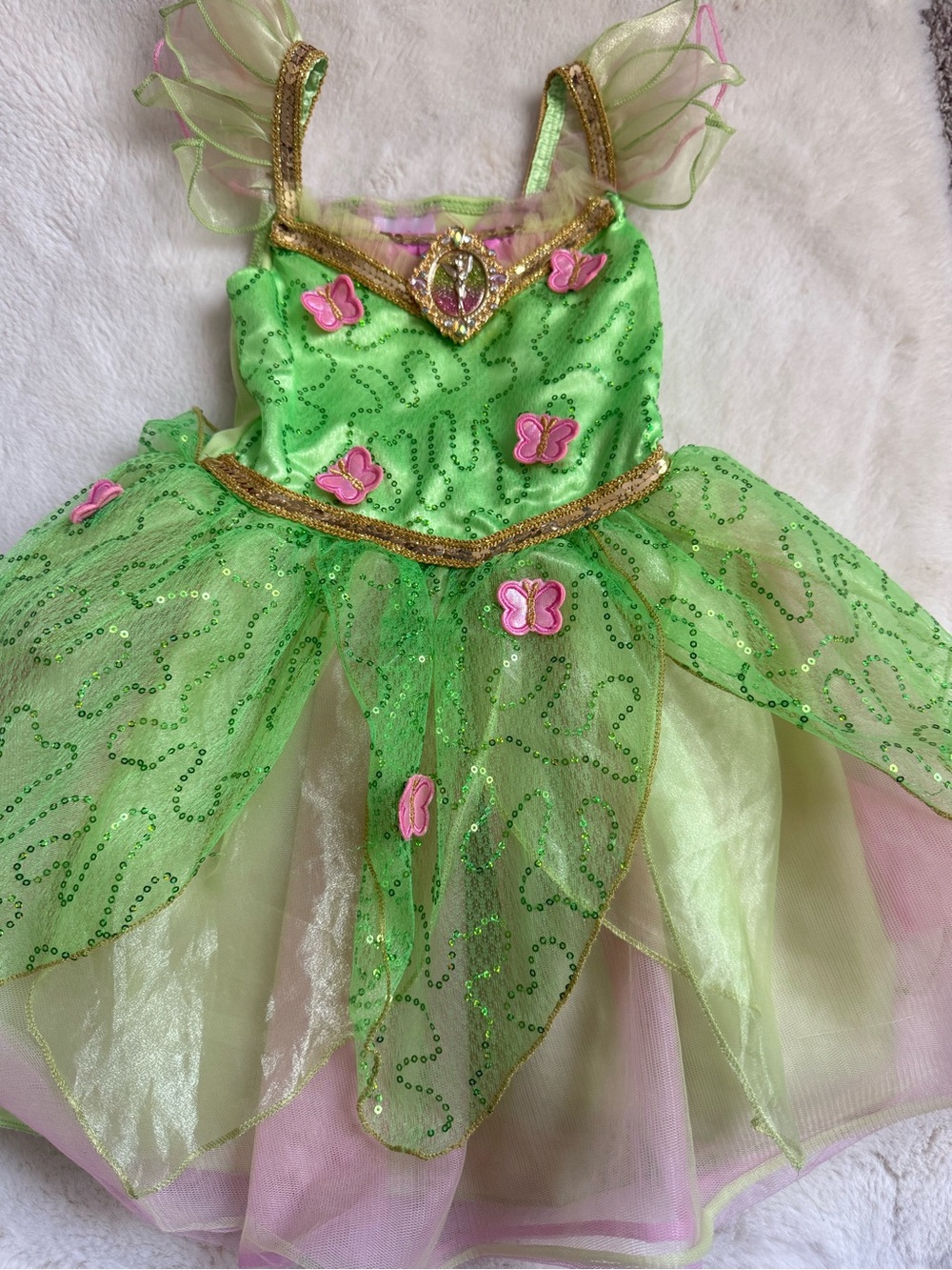 Disney Green Toddler Princess Tinkerbell Costume Dress Fairy 3T